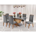 Ver imagem 1 de Mesa de Jantar Retangular Encantare com 6 Cadeiras Madeira Maciça Vegas 