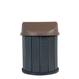 Lixeira Madeira Plástica 75 Litros - 50 Cm:cinza/marrom - 2