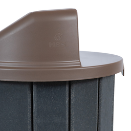 Lixeira Madeira Plástica 75 Litros - 50 Cm:cinza/marrom - 3