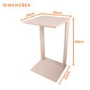 Ver imagem 3 de Mesa Lateral de Apoio Off White Quadrada para Salas Quartos Hall Consultórios Decorar Luxo