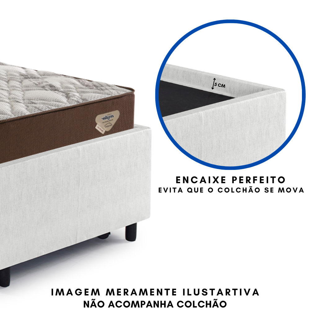 Bicama Box para Dois Colchões Solteiro 88x188 Corino Linho - 8
