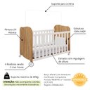 Ver imagem 5 de Berço Americano com Rodízios 100% MDF Mimo Espresso Móveis Branco Brilho/Amêndoa