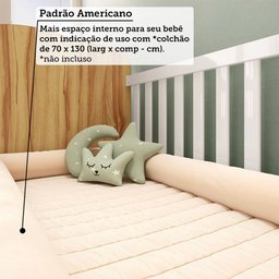 Berço Americano 100% Mdf com Rodízios Mimo - 12