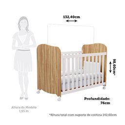 Berço Americano 100% Mdf com Rodízios Mimo - 4