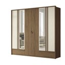 Ver imagem 3 de Guarda-roupa Democrata 06 Pts com Espelho