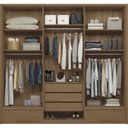 Ver imagem 2 de Guarda-roupa Democrata 06 Pts com Espelho