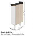 Ver imagem 4 de Balcão Kali Premium 1 Porta MDF 20cm Branco Nicioli Móveis