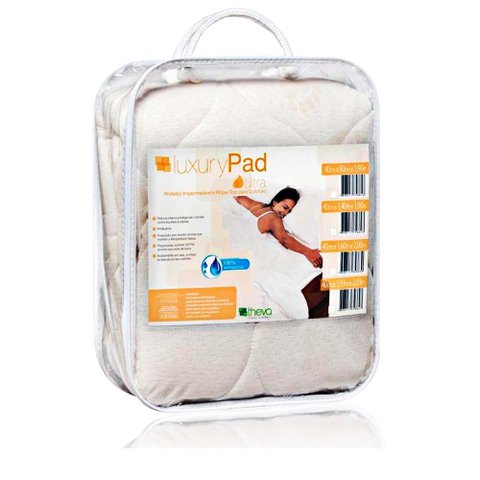 Protetor de Colchão Solteiro Viúva 40cm Impermeável Antiácaro Luxury Pad - Dunlopillo Branco