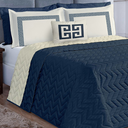 Ver imagem 1 de Cobreleito Queen Size 200 Fios Grécia Bordado Super Elegante Greco:azul