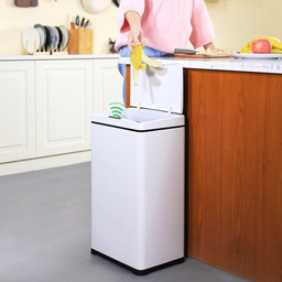 [ a - M ] Lixeira Automática Retangular 50 Litros com Sensor Branca - 6