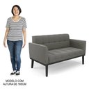 Ver imagem 6 de Sofá Namoradeira e 2 Poltronas Base Madeira Preto Ana Suede Grafite - Ibiza