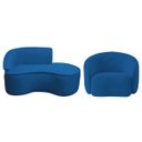 Ver imagem 2 de Kit Divã Recamier Orgânico Marrocos 150cm Lado Direito e 1 Poltronas Amore Linho