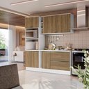 Ver imagem 1 de Armário de Cozinha Compacta 100% Mdf 205cm Branco/nogueira Celeste Kappesberg
