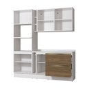 Ver imagem 4 de Armário de Cozinha Compacta 100% Mdf 205cm Branco/nogueira Celeste Kappesberg