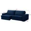 Ver imagem 4 de Sofá Retrátil Reclinável 3 Lugares 245cm Baluart F05 Veludo Azul - Mpozenato
