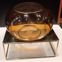 Ver imagem 4 de Vaso Decorativo Enfeite Casa Home&Co com Suporte Metal Vidro 23x27x27cm Âmbar