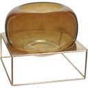 Ver imagem 1 de Vaso Decorativo Enfeite Casa Home&Co com Suporte Metal Vidro 23x27x27cm Âmbar