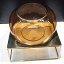 Ver imagem 2 de Vaso Decorativo Enfeite Casa Home&Co com Suporte Metal Vidro 23x27x27cm Âmbar