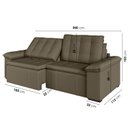 Ver imagem 4 de Sofá Cama Retrátil e Reclinável 3 Lugares 260cm Veludo com Molas Palmeira CabeCasa MadeiraOriginals