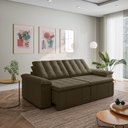 Ver imagem 2 de Sofá Cama Retrátil e Reclinável 3 Lugares 260cm Veludo com Molas Palmeira CabeCasa MadeiraOriginals