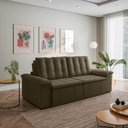 Ver imagem 3 de Sofá Cama Retrátil e Reclinável 3 Lugares 260cm Veludo com Molas Palmeira CabeCasa MadeiraOriginals