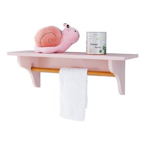 Prateleira Porta Fraldas com Varão Quarto Bebê Mdf Reforçado