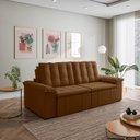 Ver imagem 3 de Sofá Cama Retrátil e Reclinável 3 Lugares 260cm Veludo com Molas Palmeira CabeCasa MadeiraOriginals