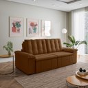 Ver imagem 3 de Sofá Cama Retrátil e Reclinável 3 Lugares 260cm Veludo com Molas Palmeira CabeCasa MadeiraOriginals