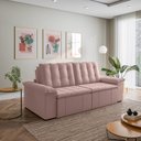 Ver imagem 3 de Sofá Cama Retrátil e Reclinável 3 Lugares 260cm Veludo com Molas Palmeira CabeCasa MadeiraOriginals