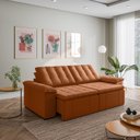 Ver imagem 2 de Sofá Cama Retrátil e Reclinável 3 Lugares 260cm Veludo com Molas Palmeira CabeCasa MadeiraOriginals