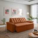 Ver imagem 1 de Sofá Cama Retrátil e Reclinável 3 Lugares 260cm Veludo com Molas Palmeira CabeCasa MadeiraOriginals