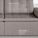 Ver imagem 7 de Sofá Cama Retrátil e Reclinável 3 Lugares 260cm Linho com Molas Palmeira CabeCasa MadeiraOriginals C