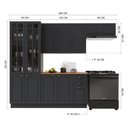 Ver imagem 4 de Armário de Cozinha Modulada Compacta Fidelitá Nara 100% MDF 4 Peças 280cm 12 Portas 2 Gavetas com
