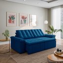 Ver imagem 1 de Sofá Cama Retrátil e Reclinável 3 Lugares 260cm Veludo com Molas Palmeira CabeCasa MadeiraOriginals
