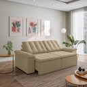 Ver imagem 2 de Sofá Cama Retrátil e Reclinável 3 Lugares 260cm Veludo com Molas Palmeira CabeCasa MadeiraOriginals