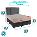 Ver imagem 3 de Kit Cama Box Bau + Cabeceira + Colchão Queen Molas Ensacadas - Airtech - Ortobom