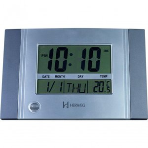 Relógio Parede Mesa Digital Termômetro Calendáriio Herweg 6472 Relógio