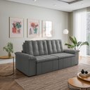 Ver imagem 3 de Sofá Cama Retrátil e Reclinável 3 Lugares 260cm Veludo com Molas Palmeira CabeCasa MadeiraOriginals