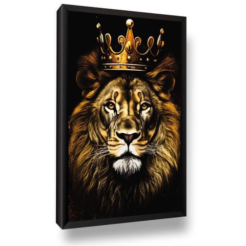 Quadro Decorativo Leão Judá Coroa Rei Jesus Cristo