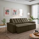 Ver imagem 2 de Sofá Cama Retrátil e Reclinável 4 Lugares 280cm Veludo com Molas Palmeira CabeCasa MadeiraOriginals