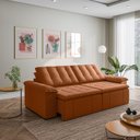 Ver imagem 1 de Sofá Cama Retrátil e Reclinável 4 Lugares 280cm Veludo com Molas Palmeira CabeCasa MadeiraOriginals