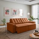 Ver imagem 2 de Sofá Cama Retrátil e Reclinável 4 Lugares 280cm Veludo com Molas Palmeira CabeCasa MadeiraOriginals