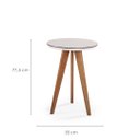 Ver imagem 2 de Mesa Lateral Alta Safira com Vidro - Acabamento Champagne/off White