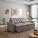 Ver imagem 1 de Sofá Cama Casal Retrátil e Reclinável 4 Lugares Linho Castor Palmeira 280cm CabeCasa MadeiraOriginals Madeiraoriginal
