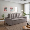 Ver imagem 3 de Sofá Cama Casal Retrátil e Reclinável 4 Lugares Linho Castor Palmeira 280cm CabeCasa MadeiraOriginals Madeiraoriginal