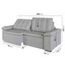 Ver imagem 5 de Sofá Cama Retrátil e Reclinável 4 Lugares 280cm Linho com Molas Palmeira CabeCasa MadeiraOriginals C