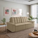 Ver imagem 3 de Sofá Cama Retrátil e Reclinável 4 Lugares 280cm Veludo com Molas Palmeira CabeCasa MadeiraOriginals