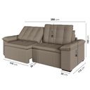 Ver imagem 5 de Sofá Cama Retrátil e Reclinável 4 Lugares Veludo Castor Palmeira 280cm CabeCasa MadeiraOriginals