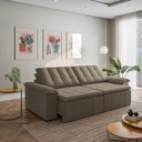 Ver imagem 3 de Sofá Cama Retrátil e Reclinável 4 Lugares Veludo Castor Palmeira 280cm CabeCasa MadeiraOriginals