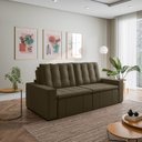 Ver imagem 3 de Sofá Cama Retrátil e Reclinável 3 Lugares 260cm em Veludo Palmeira CabeCasa MadeiraOriginals